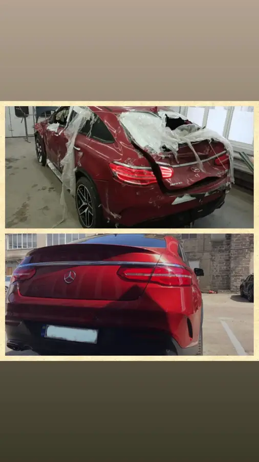 Задня частина Mercedes GLE — до і після ремонту